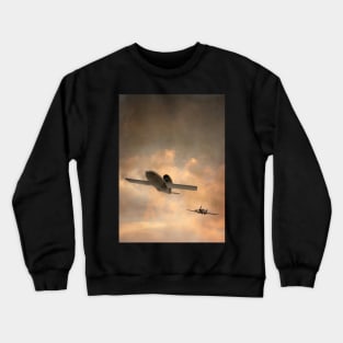 V1 flying bomb being chased by a Supermarine Spitfire Crewneck Sweatshirt